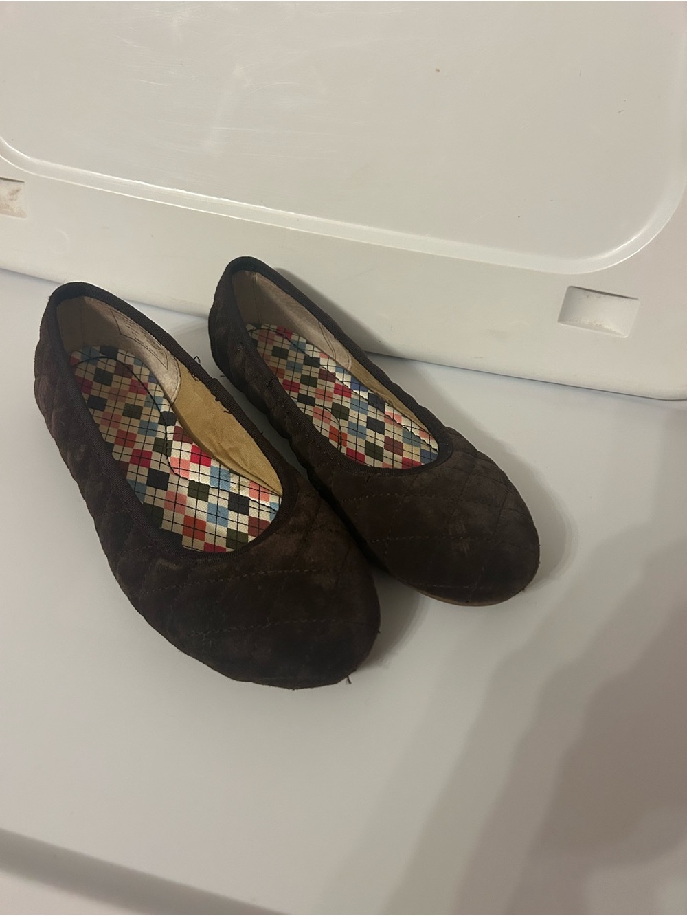 Lands' End Quilted Brown Ballet Flats